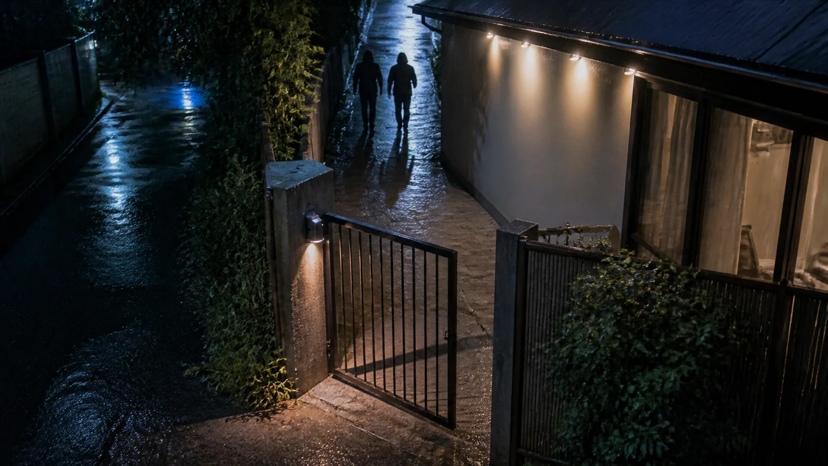 夜間側門的守護犬事件畫面